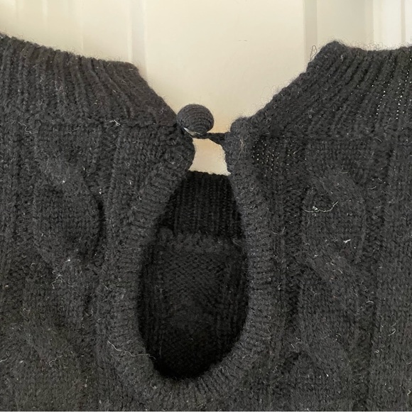NWT GREY / VEN Helket Black Cable Knit Cashmere & Wool Blend Sweater - Picture 3 of 7